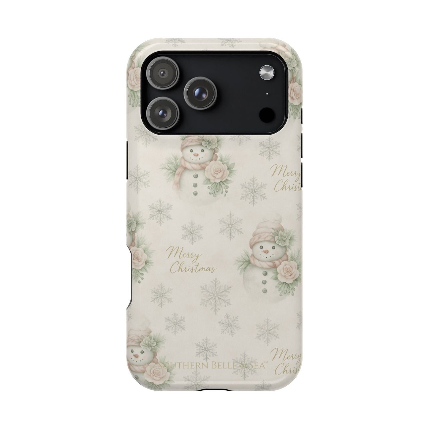 Vintage Snowman iPhone Case — Snowman & Winter Grace | Southern Belle & Sea™ - Southern Belle & Sea