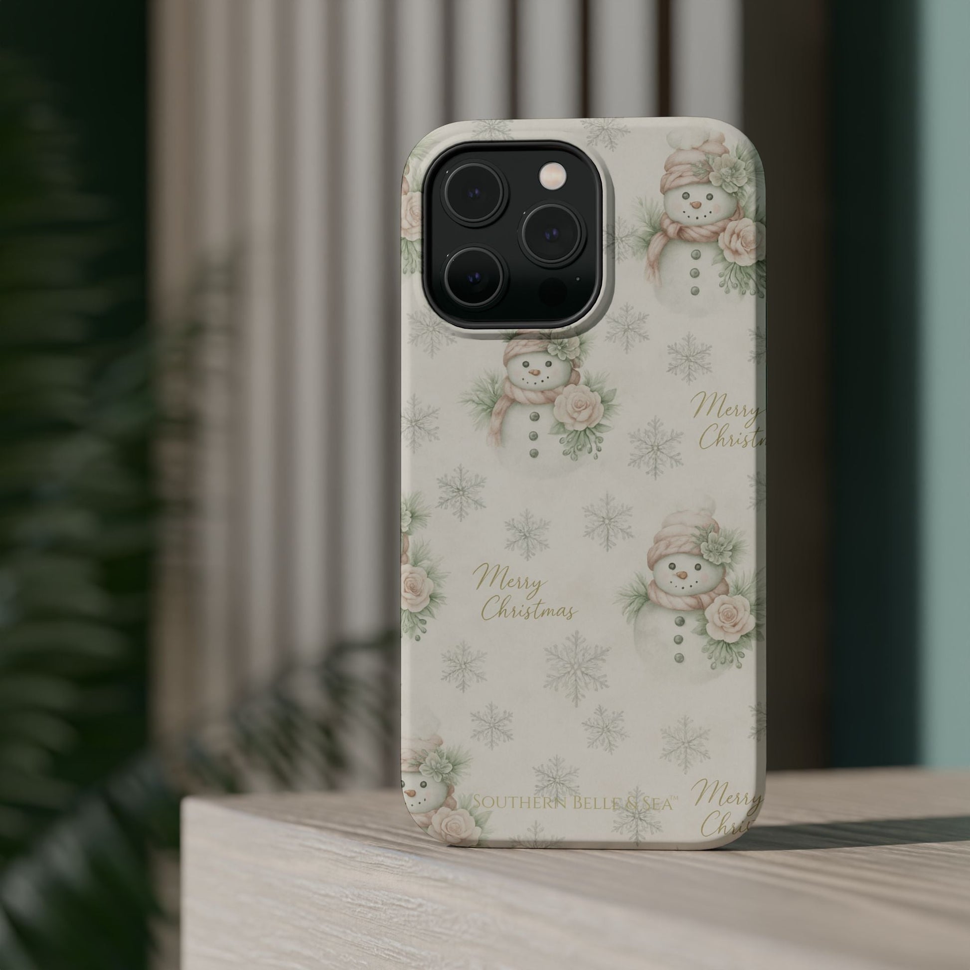 Vintage Snowman iPhone Case — Snowman & Winter Grace | Southern Belle & Sea™ - Southern Belle & Sea