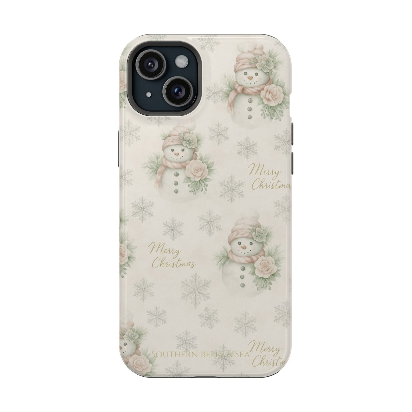 Vintage Snowman iPhone Case — Snowman & Winter Grace | Southern Belle & Sea™ - Southern Belle & Sea