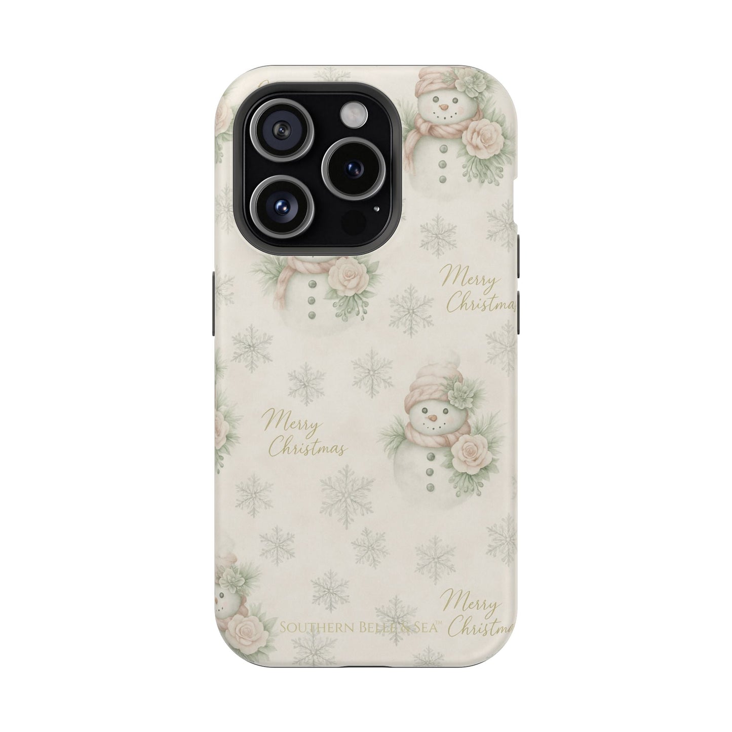 Vintage Snowman iPhone Case — Snowman & Winter Grace | Southern Belle & Sea™ - Southern Belle & Sea