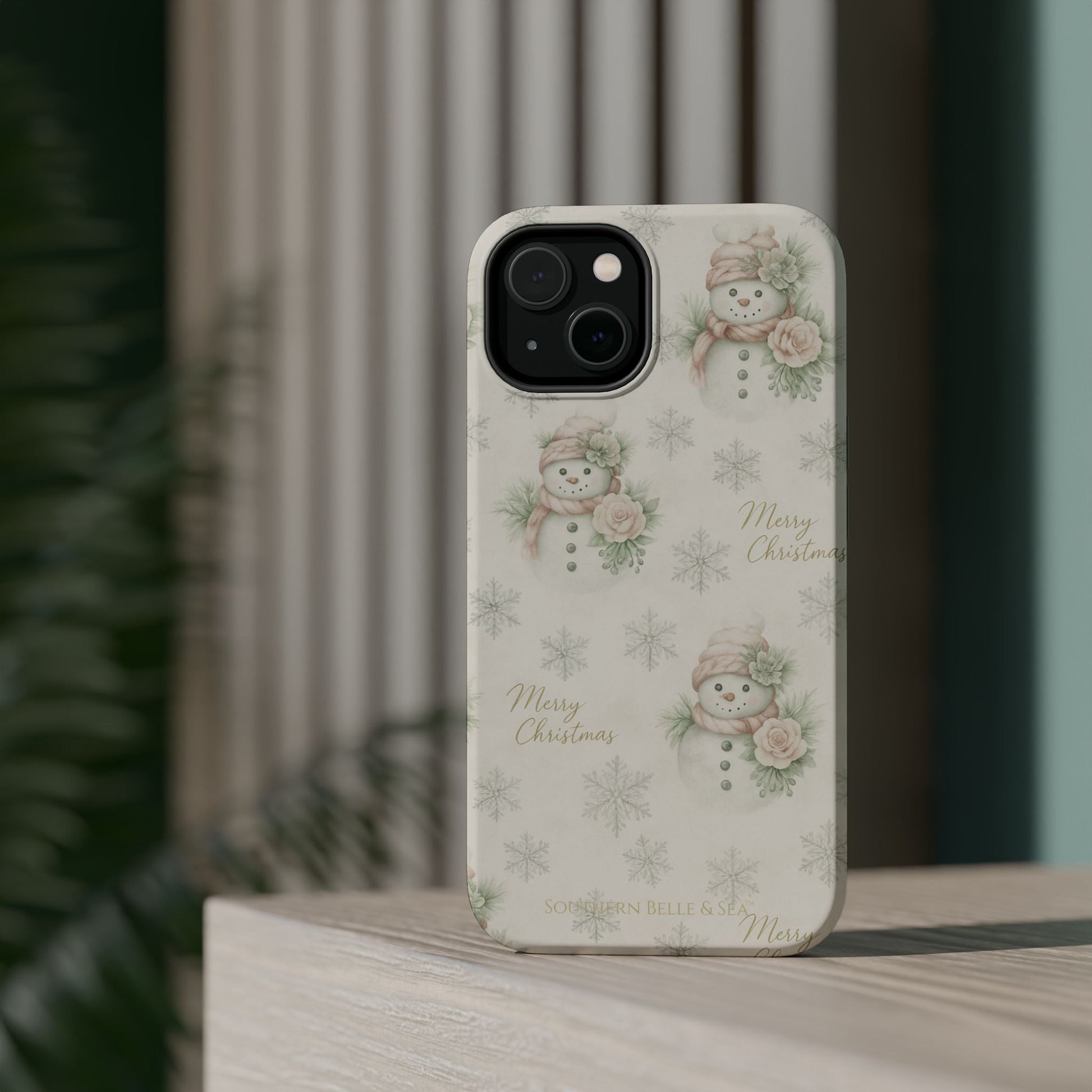 Vintage Snowman iPhone Case — Snowman & Winter Grace | Southern Belle & Sea™ - Southern Belle & Sea
