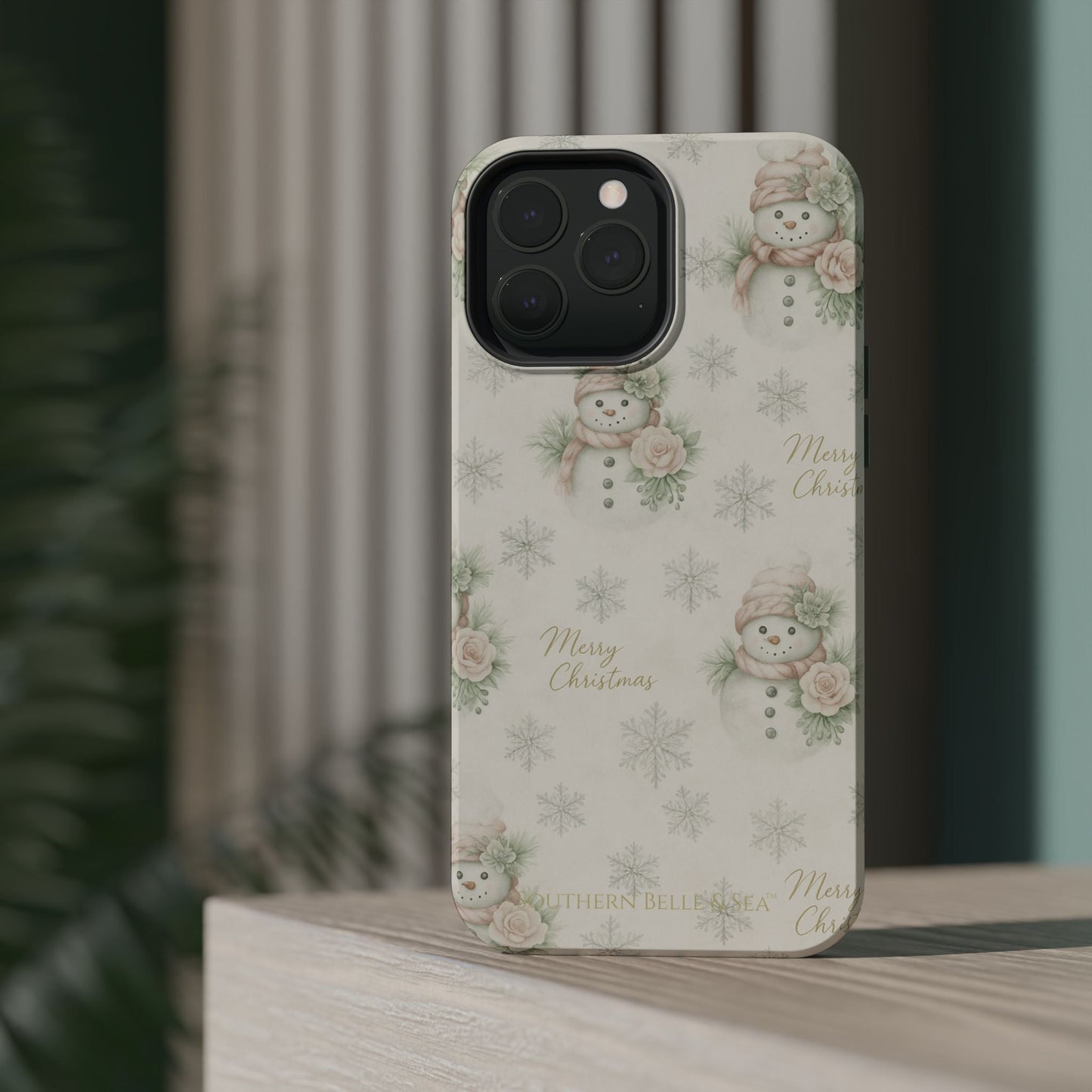 Vintage Snowman iPhone Case — Snowman & Winter Grace | Southern Belle & Sea™ - Southern Belle & Sea