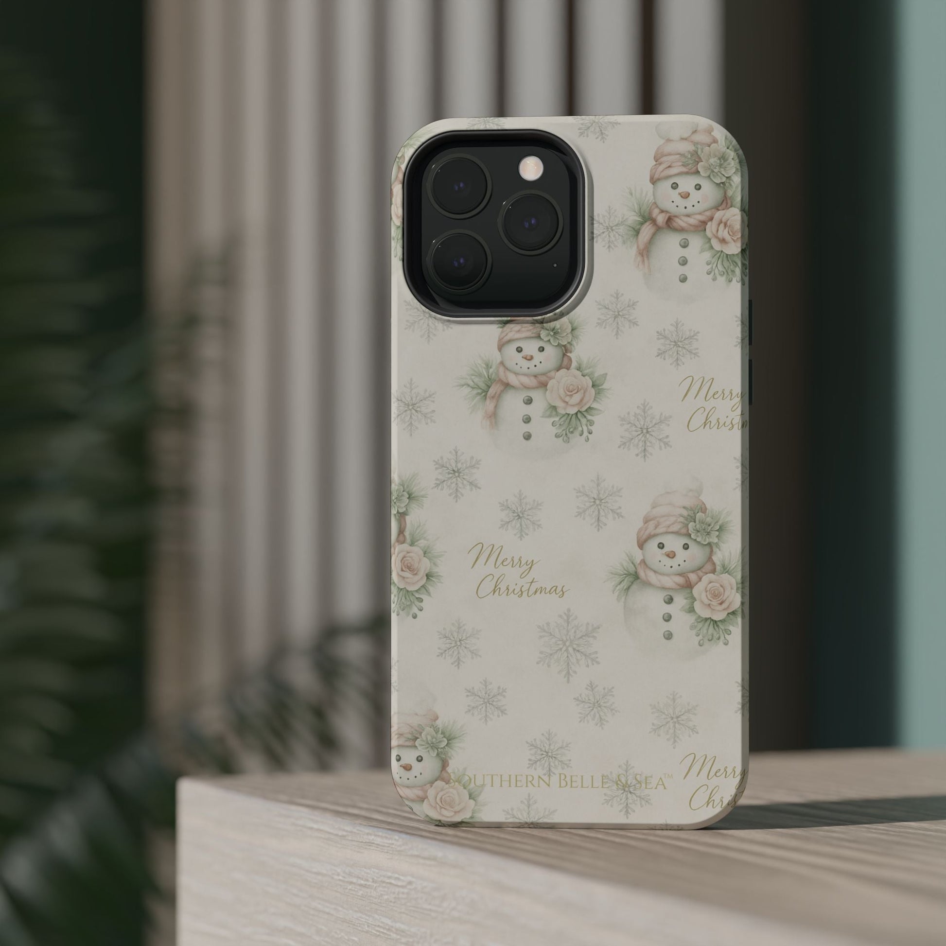 Vintage Snowman iPhone Case — Snowman & Winter Grace | Southern Belle & Sea™ - Southern Belle & Sea