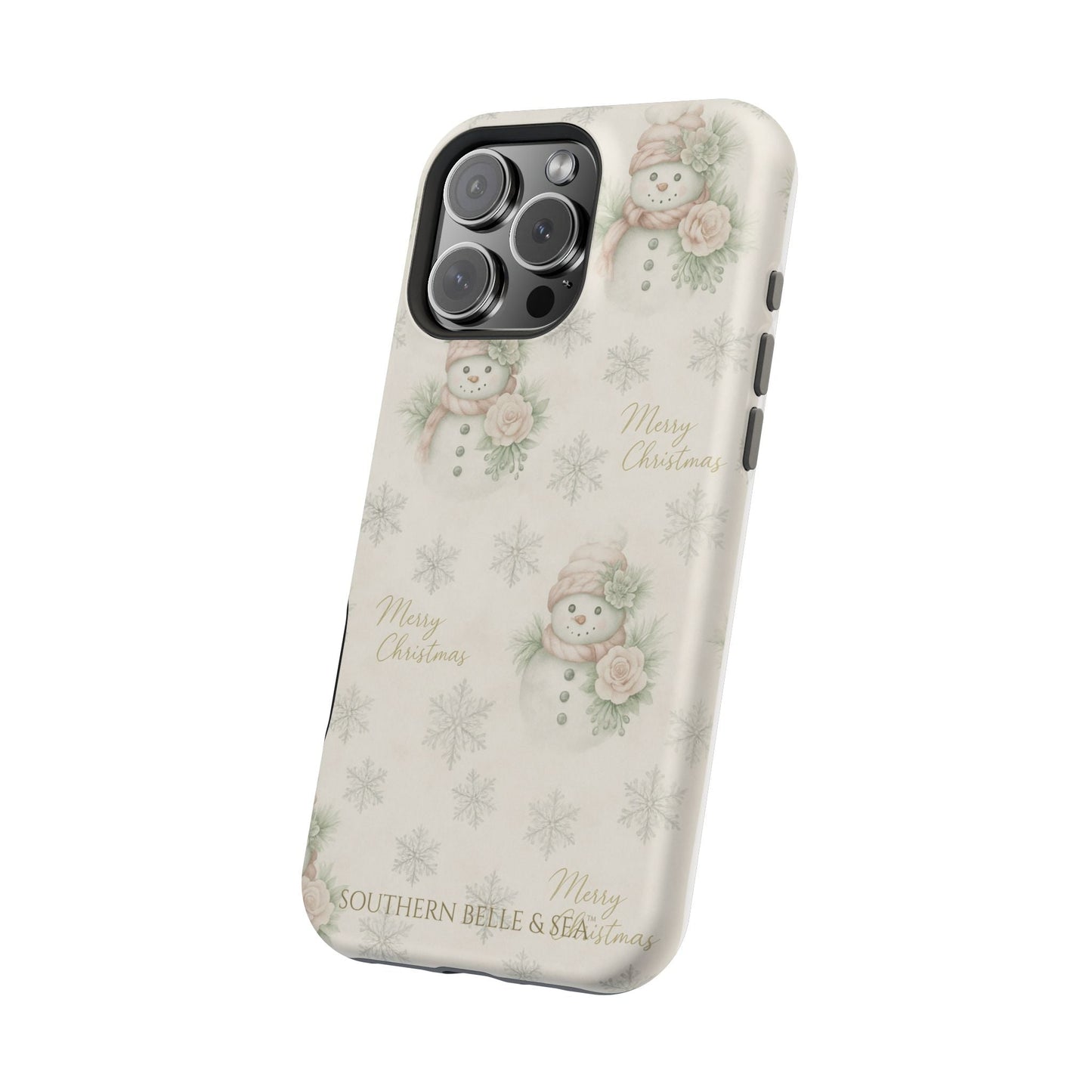 Vintage Snowman iPhone Case — Snowman & Winter Grace | Southern Belle & Sea™ - Southern Belle & Sea