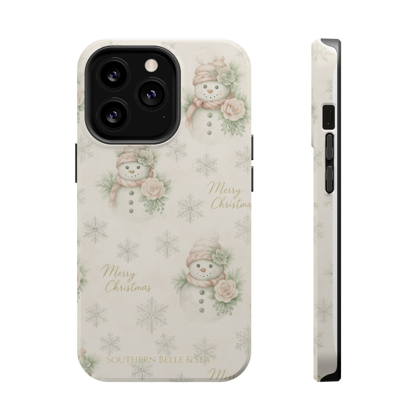 Vintage Snowman iPhone Case — Snowman & Winter Grace | Southern Belle & Sea™ - Southern Belle & Sea