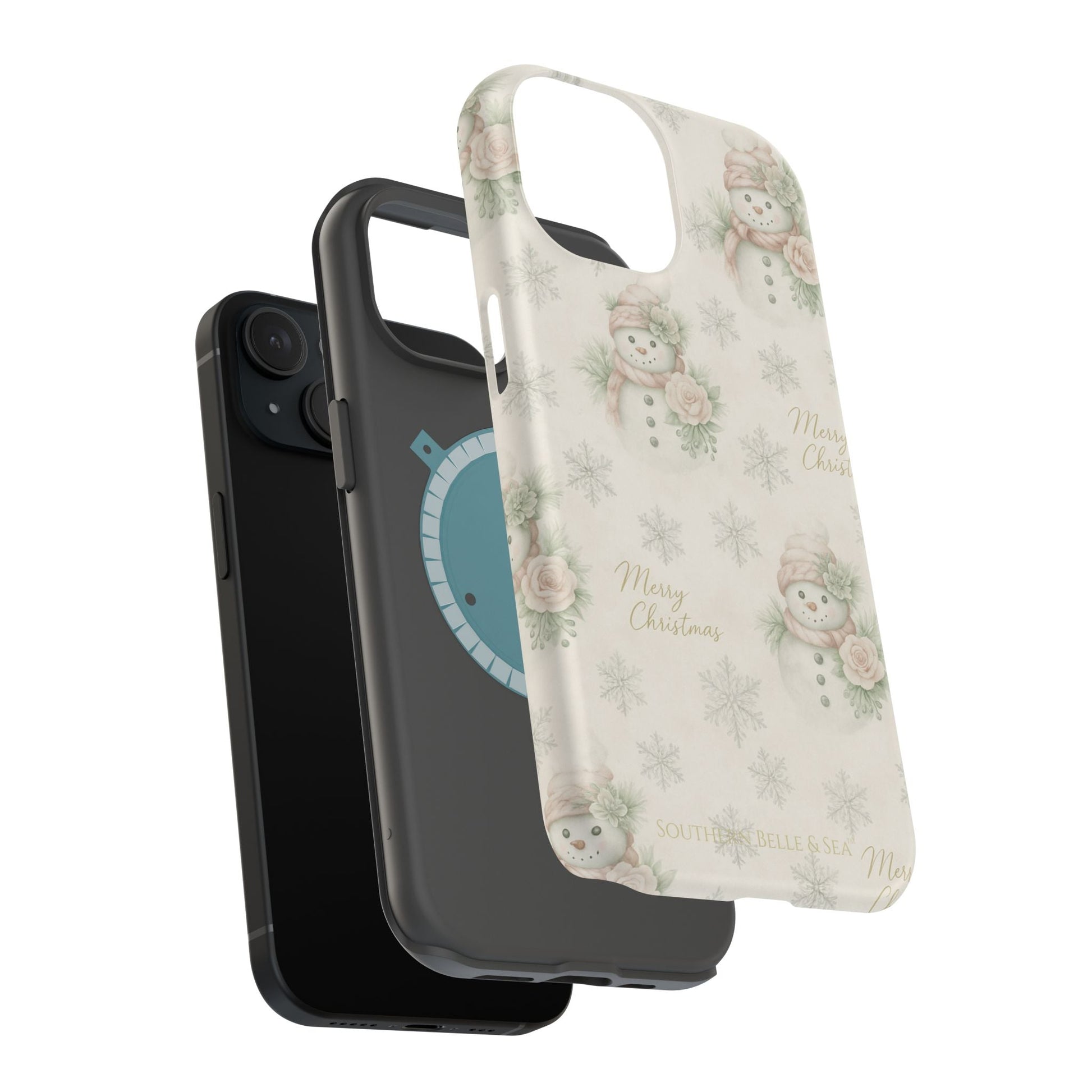 Vintage Snowman iPhone Case — Snowman & Winter Grace | Southern Belle & Sea™ - Southern Belle & Sea