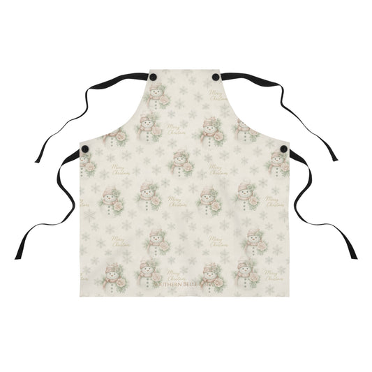 Vintage Snowman & Snowflakes Apron — Snowman Christmas Collection | Southern Belle & Sea™ - Southern Belle & Sea
