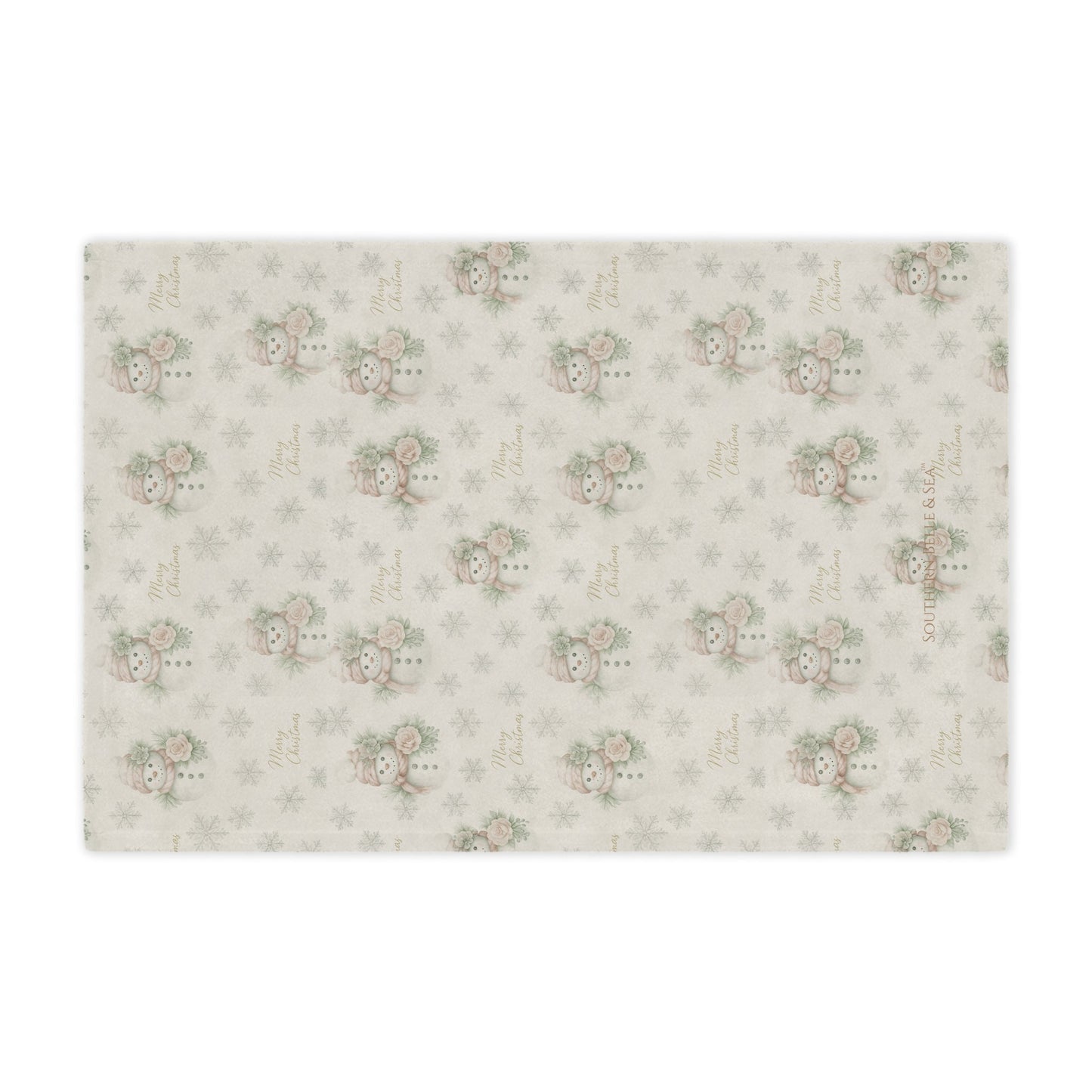 Vintage Snowman & Snowflakes Minky Blanket (30” × 40”) — Snowman Christmas Collection | Southern Belle & Sea™ - Southern Belle & Sea