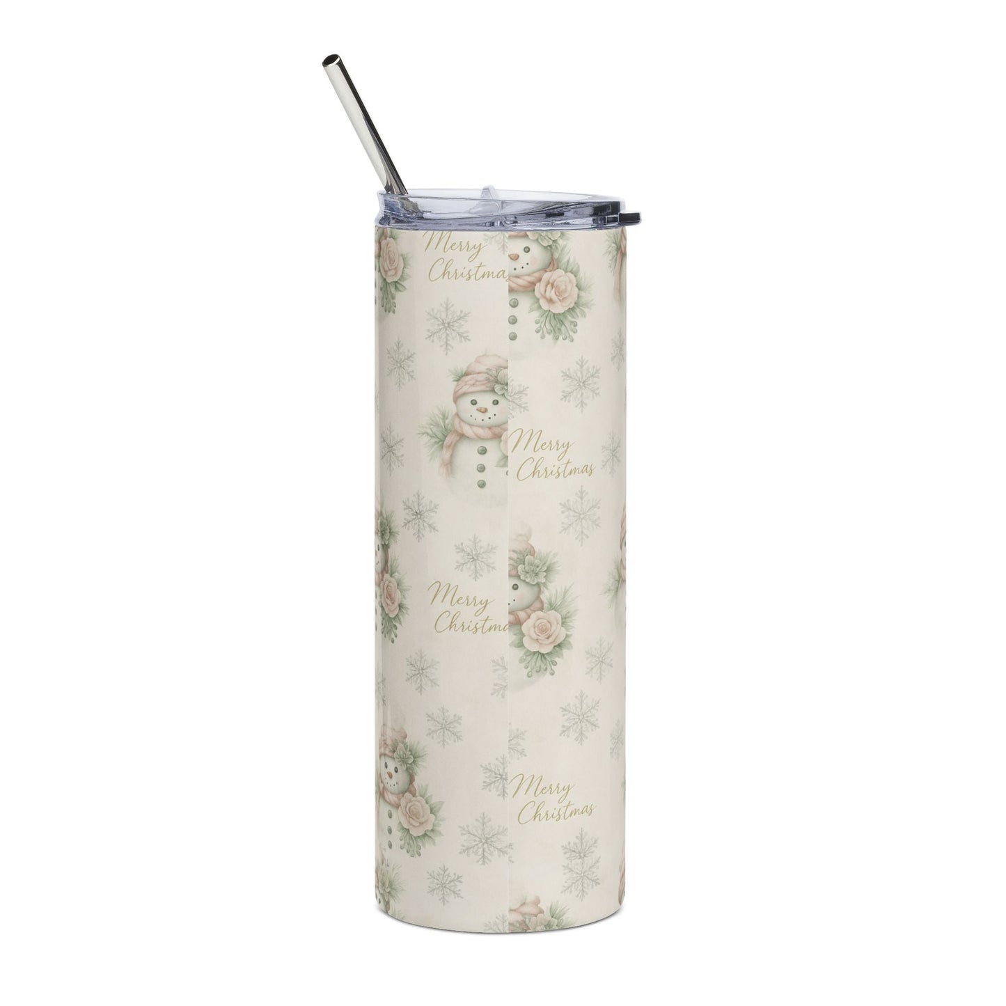 Vintage Snowman & Snowflakes Tumbler 20oz — Snowman Christmas Collection | Southern Belle & Sea™ - Southern Belle & Sea