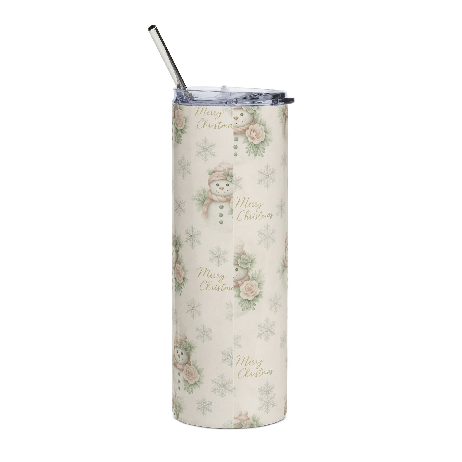 Vintage Snowman & Snowflakes Tumbler 20oz — Snowman Christmas Collection | Southern Belle & Sea™ - Southern Belle & Sea