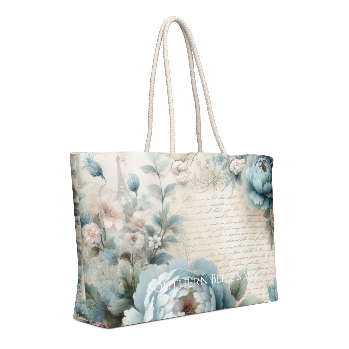 Parisian Petals Oversized Weekender Bag –Letter B | Southern Belle & Sea™