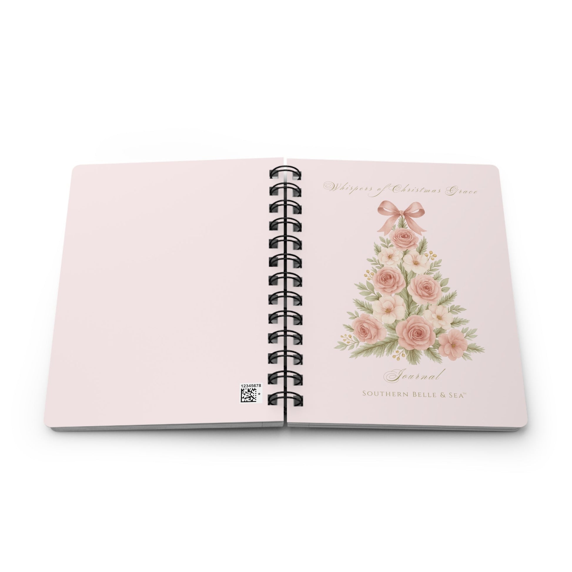 Whispers of Grace — Christmas Prayer Journal (Pink Floral Tree) | Southern Belle &amp; Sea™ - Southern Belle & Sea