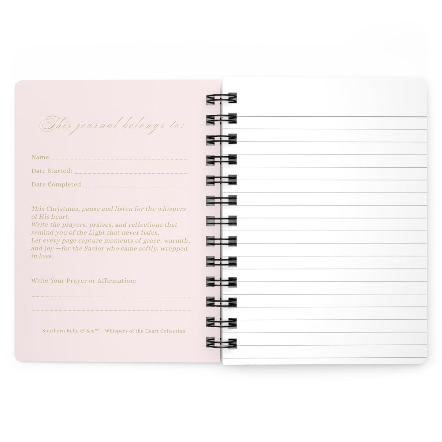 Whispers of Grace — Christmas Prayer Journal (Pink Floral Tree) | Southern Belle &amp; Sea™ - Southern Belle & Sea