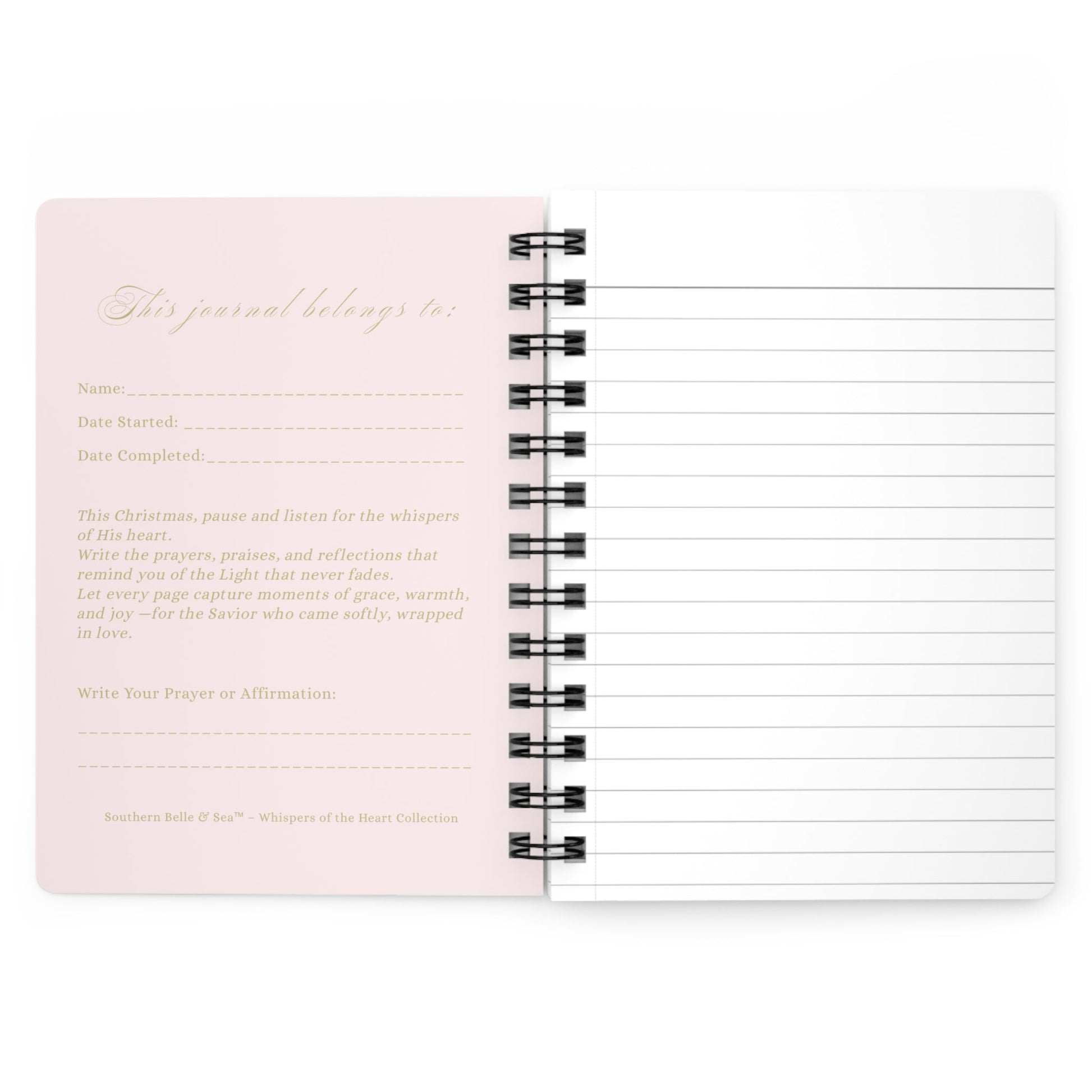 Whispers of Grace — Christmas Prayer Journal (Pink Floral Tree) | Southern Belle &amp; Sea™ - Southern Belle & Sea