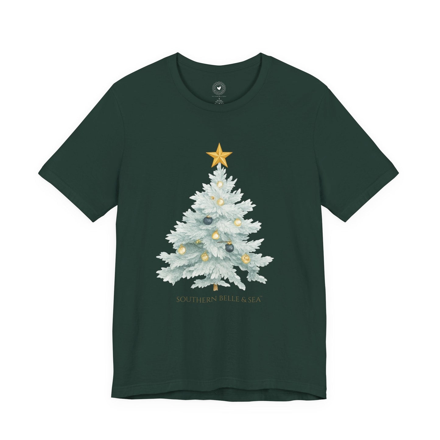 White Christmas Tree Tee (Forest, Red, Navy) | Southern Belle & Sea™ - Southern Belle & Sea