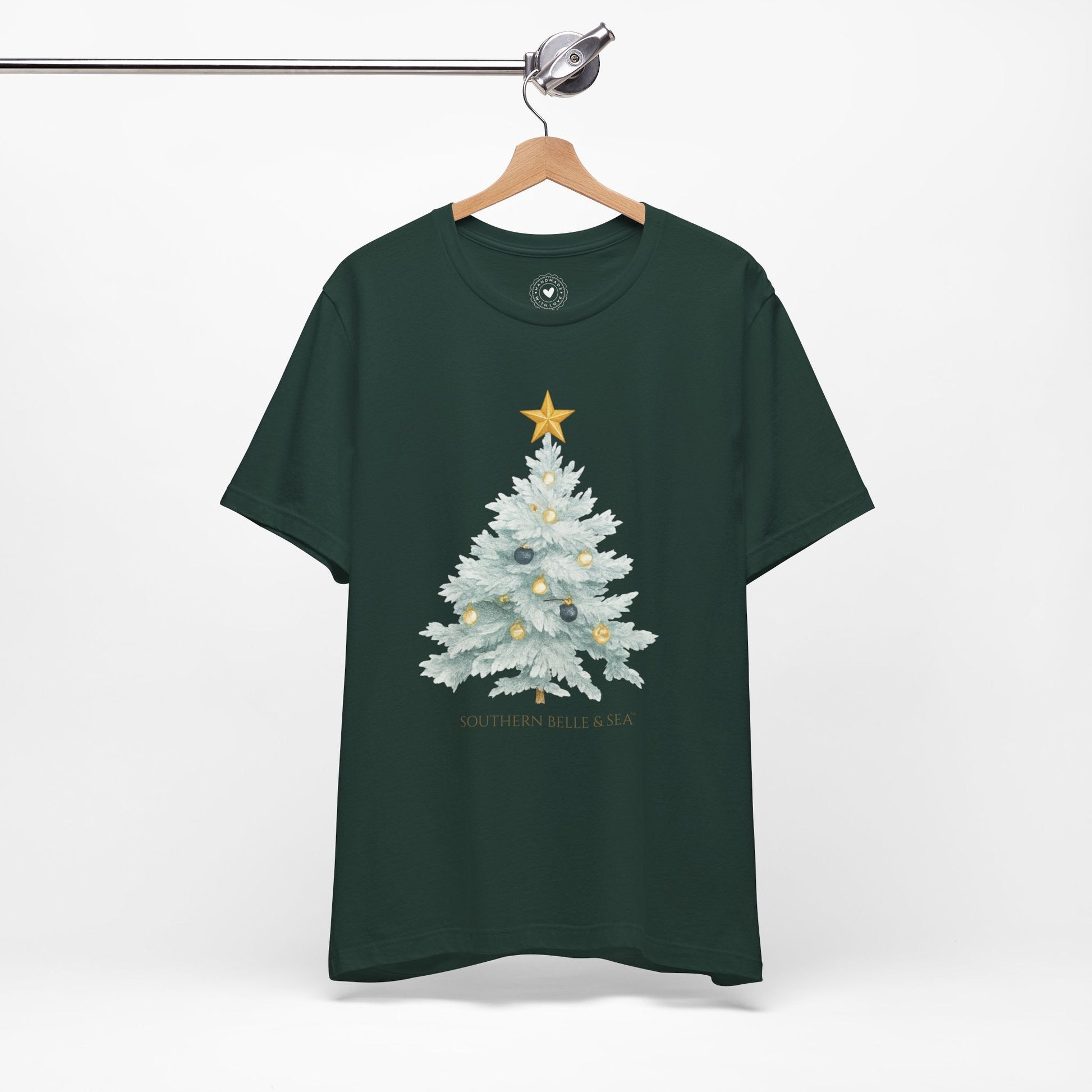 White Christmas Tree Tee (Forest, Red, Navy) | Southern Belle & Sea™ - Southern Belle & Sea