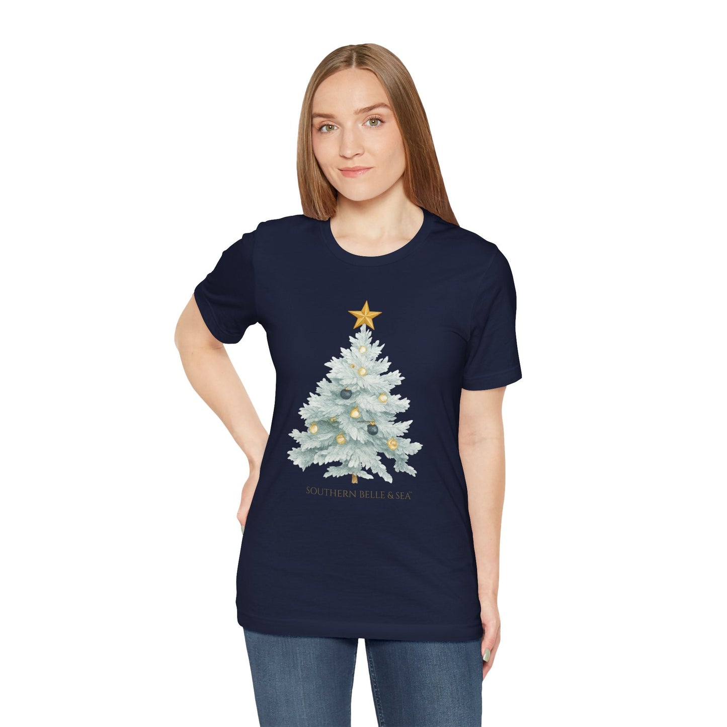 White Christmas Tree Tee (Forest, Red, Navy) | Southern Belle & Sea™ - Southern Belle & Sea